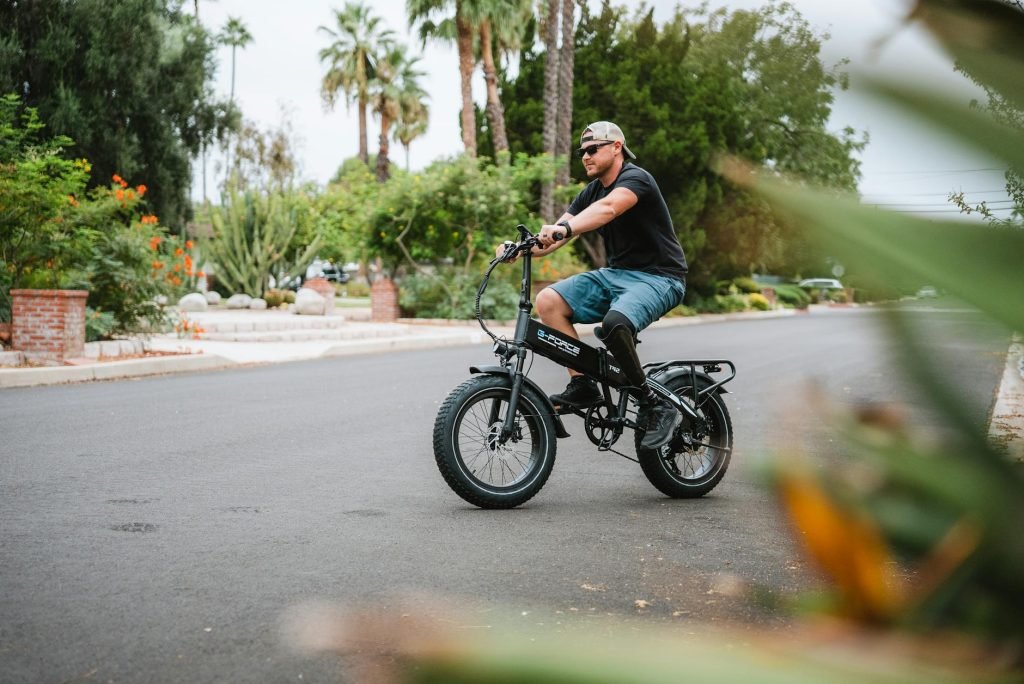 a man riding electric bike