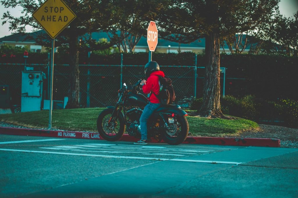 man riding motorcycle