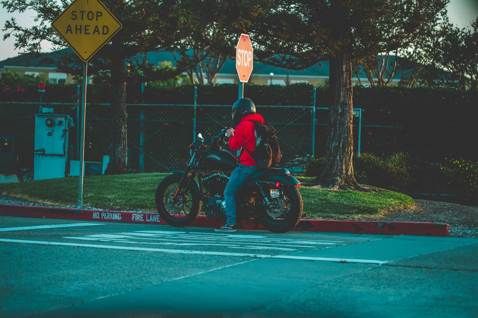 man riding motorcycle
